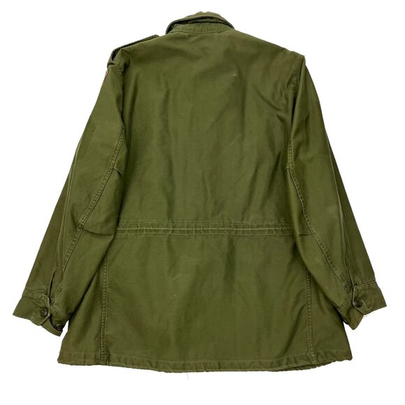 Vintage US Army Jacket Medium Coat Wind Resistant Sateen Olive QM Shade 107 60s - Picture 2 of 6